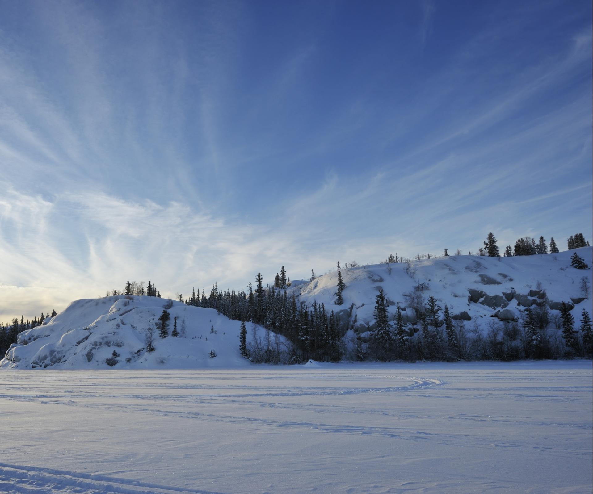 NWT Winter Landscape - Shoreline from Lake